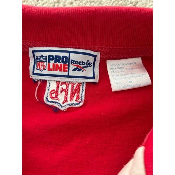 Vintage 90s Reebok NFL Pro Line Kansas City Chiefs Polo Mens XL W/ Spellout TYPO - Picture 9 of 11